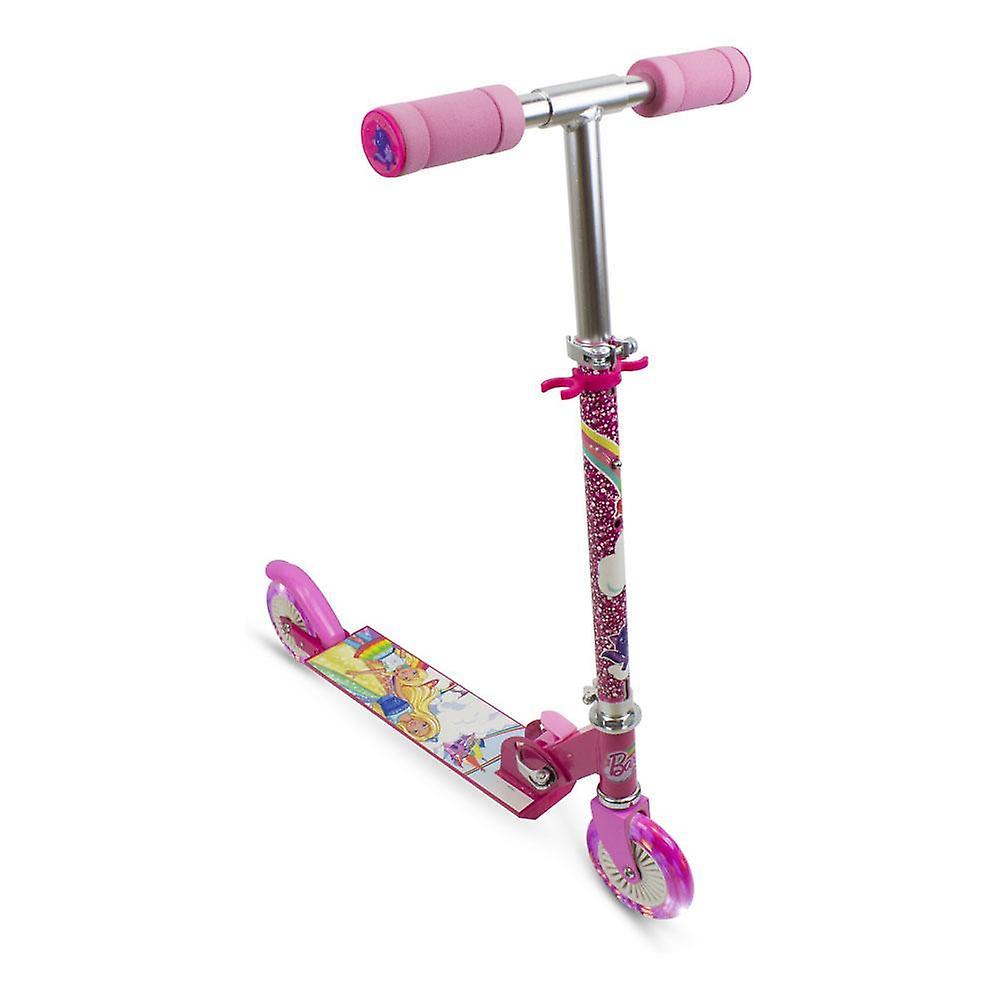 Barbie Dreamtopia Children's Foldable Two-Wheel Inline Scooter with LED Wheels