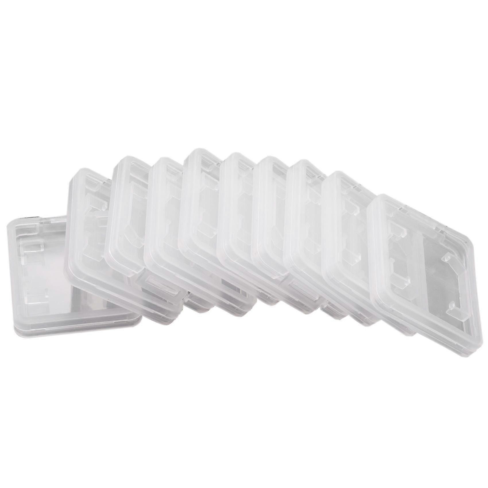 10pcs Plastic Memory Cards Card Box Case Sd Sdhc Xd Mmc Cf Storage Case Transparent