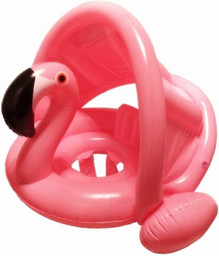 Flamingo Baby Pool Float with Canopy Inflatable Swimming Floats for Kids,Swimming Ring with Safety Seat Infant Floaty,Toddler Swimming Pool Float