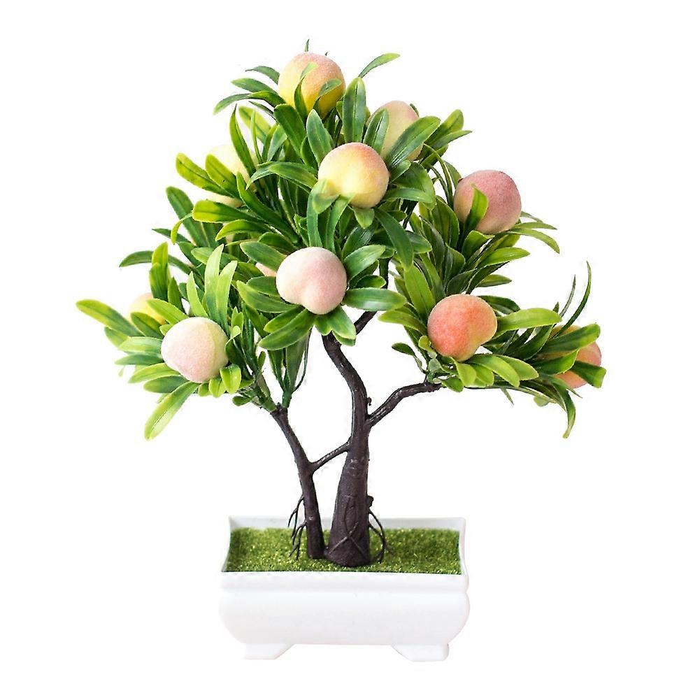 1Pc Artificial Flower Peach Tree Bonsai Home Office Garden Desktop Party Decor