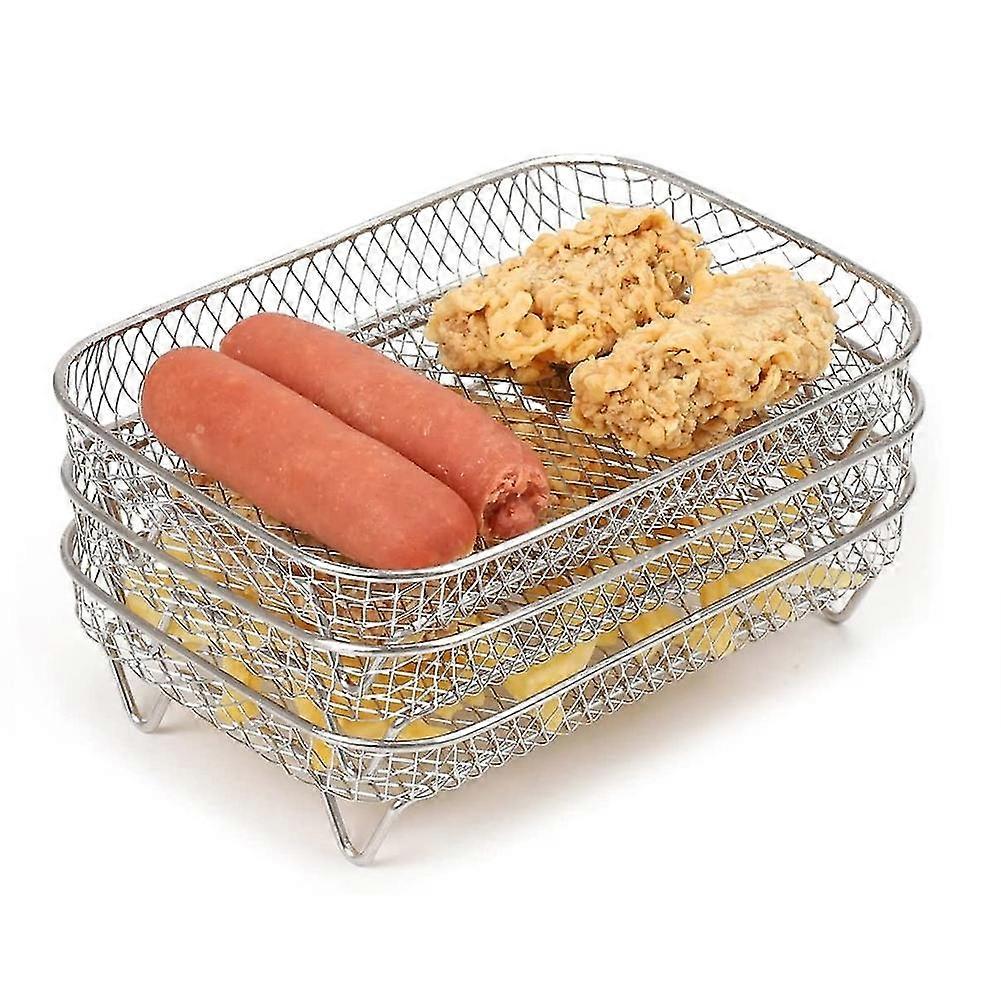 Fryer Rack Three Stackable Dehydrator Rack Toast Rack Stand Accessories For Ninja Foodi Dz201 Dz40