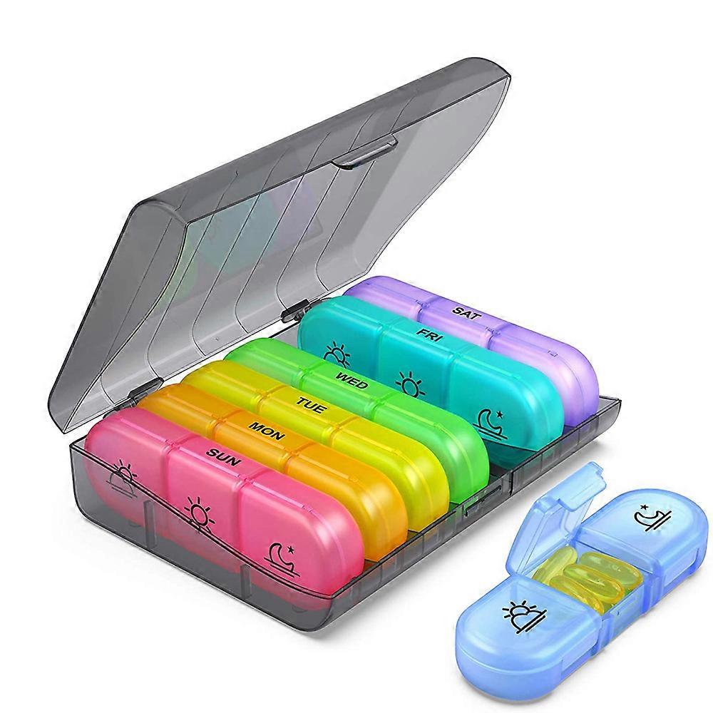 Weekly Pill Box 3 Times a Day, Large 7 Day Medication Organizer 3 Times a Day with Separate Container, Portable Pill Case
