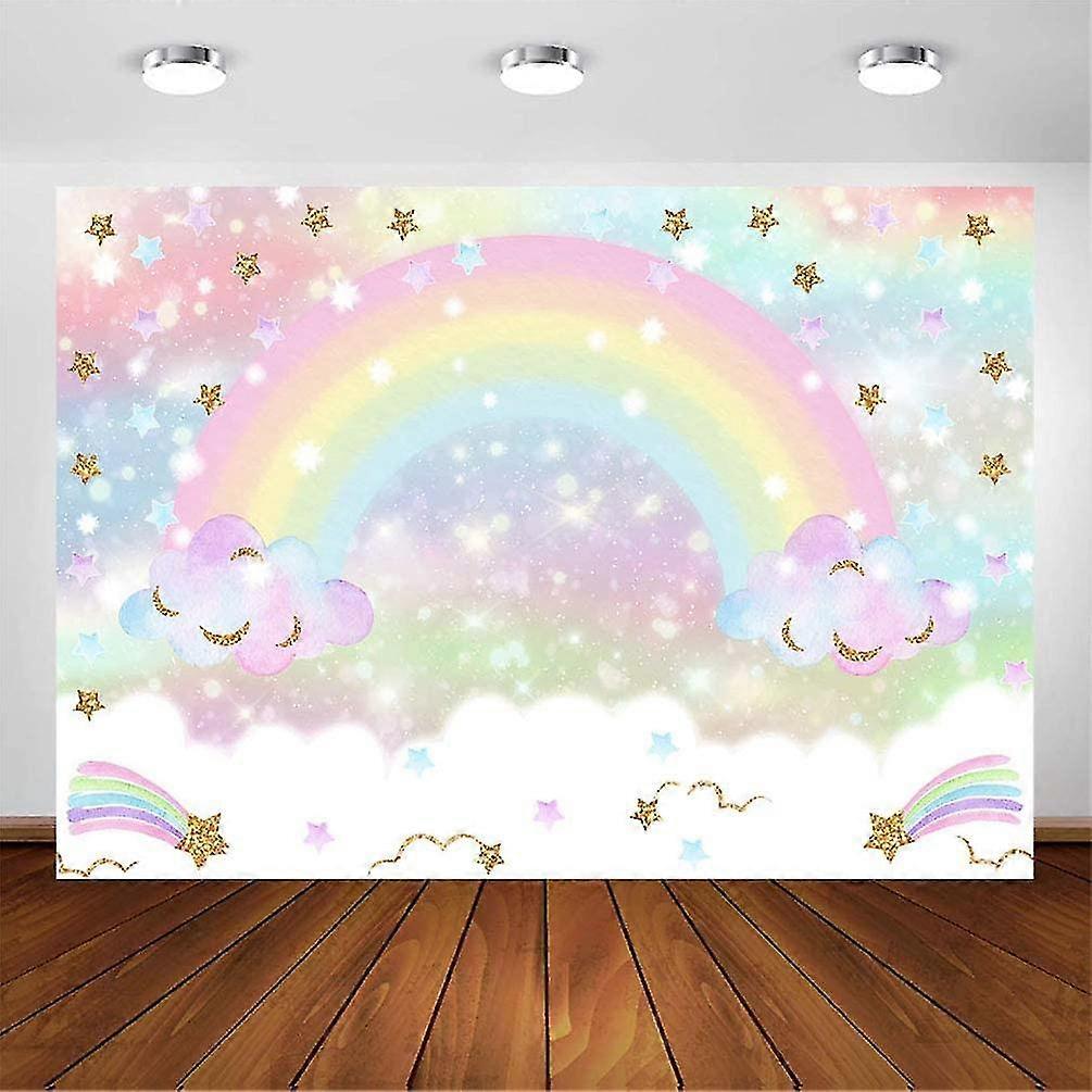 Rainbow Background For Birthday Party 7x5ft