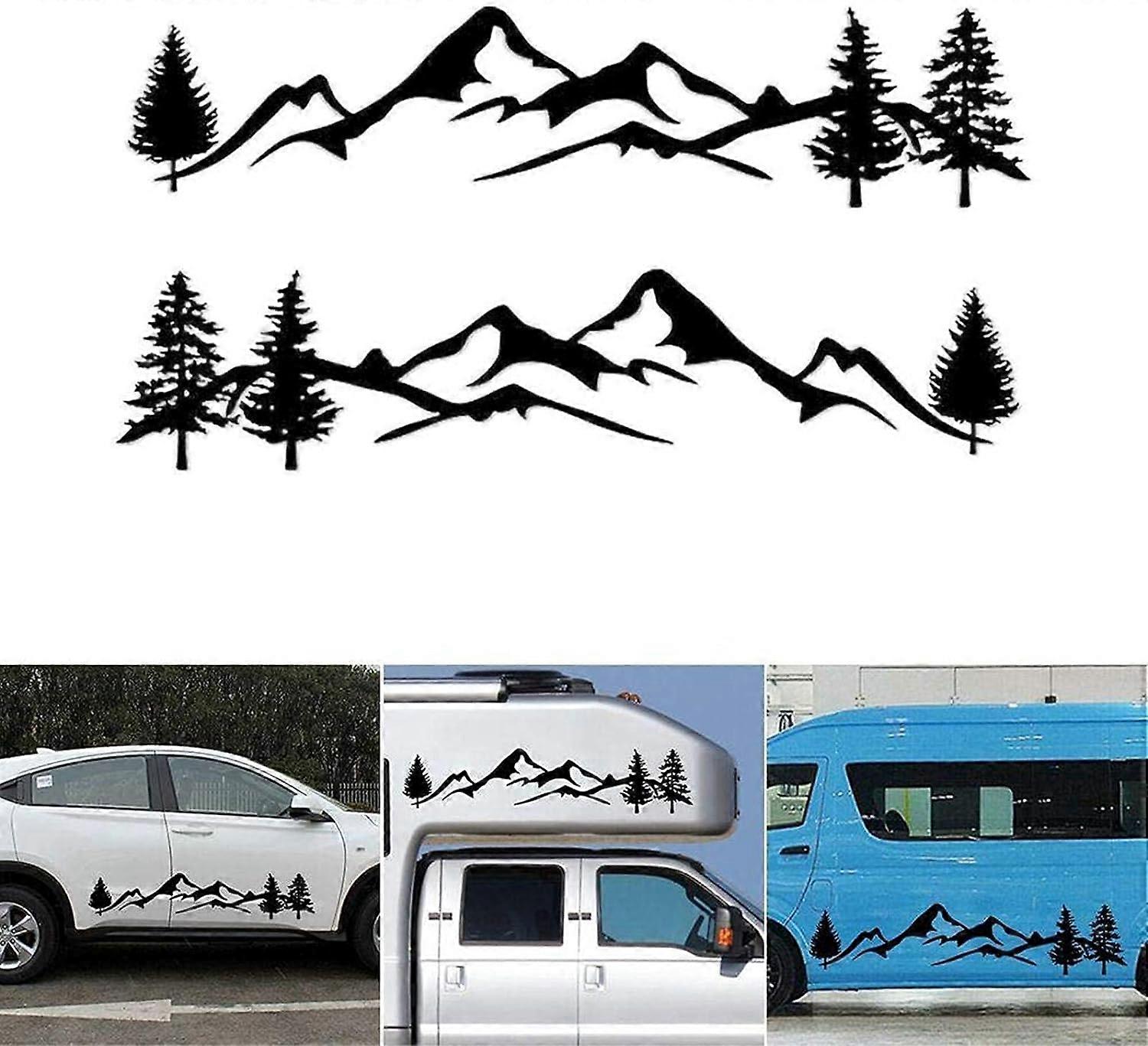 2PCS Car Automatic Decal Sticker Car Side Door Sticker,Black
