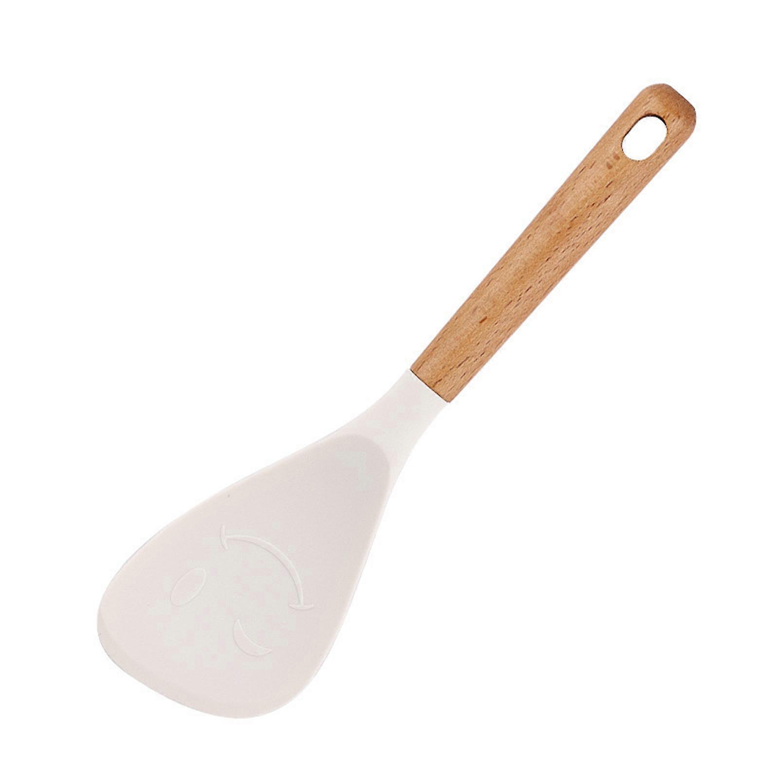 Silicone Kitchen Spatula BPA-Free High Temperature Resistant Non-Stick Food-grade Wooden Handle Cooking Utensil