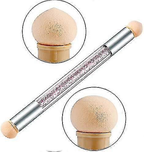 Dual Sponge Brush Gradient Tool Smudge Includes 4 Replacement Brush Head Nail Accessories