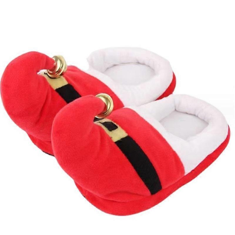 1 Pair Christmas Slippers Santa Claus Costume Accessories Plush Slippers Non Slip Slippers for Christmas Xmas Holiday Winter