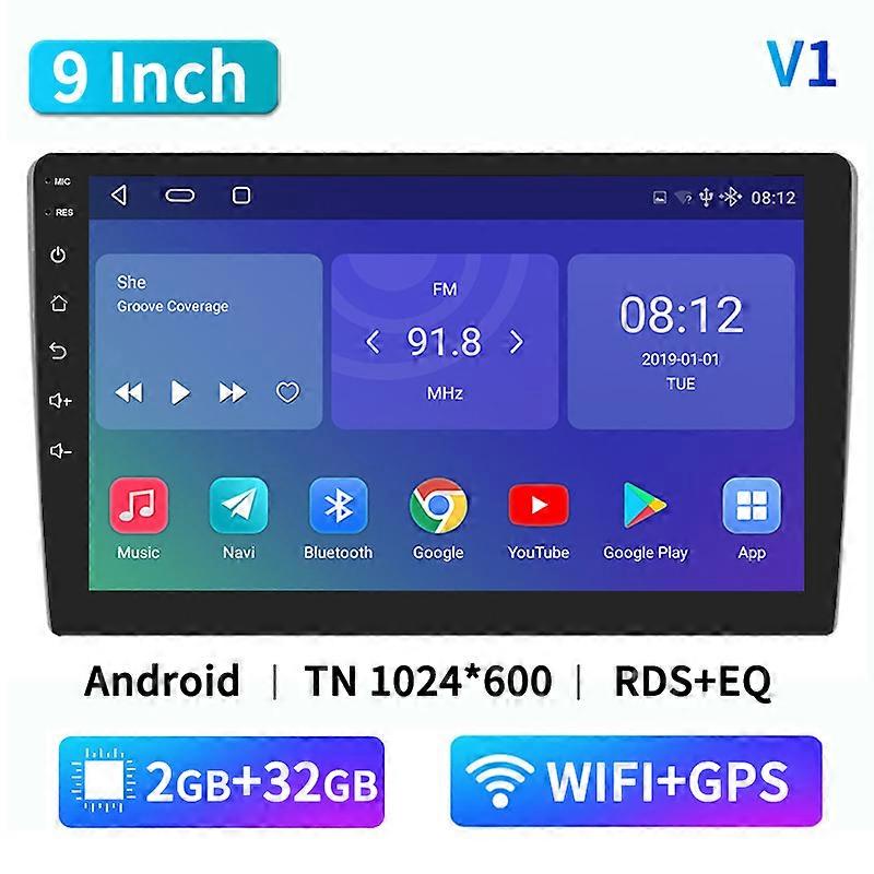 AHOUDY Universal 9 Inch 2 Din Car Radio Android 12 Multimedia Player Carplay Android Auto Bluetooth GPS Navigation