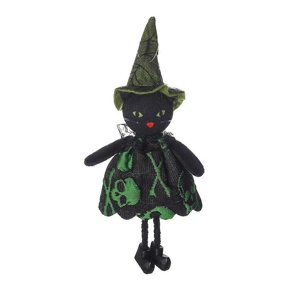 Halloween Witch Wizard Pumpkin Ghost Black Cat Plush Doll Party Decoration Supplies Hanging Ornaments