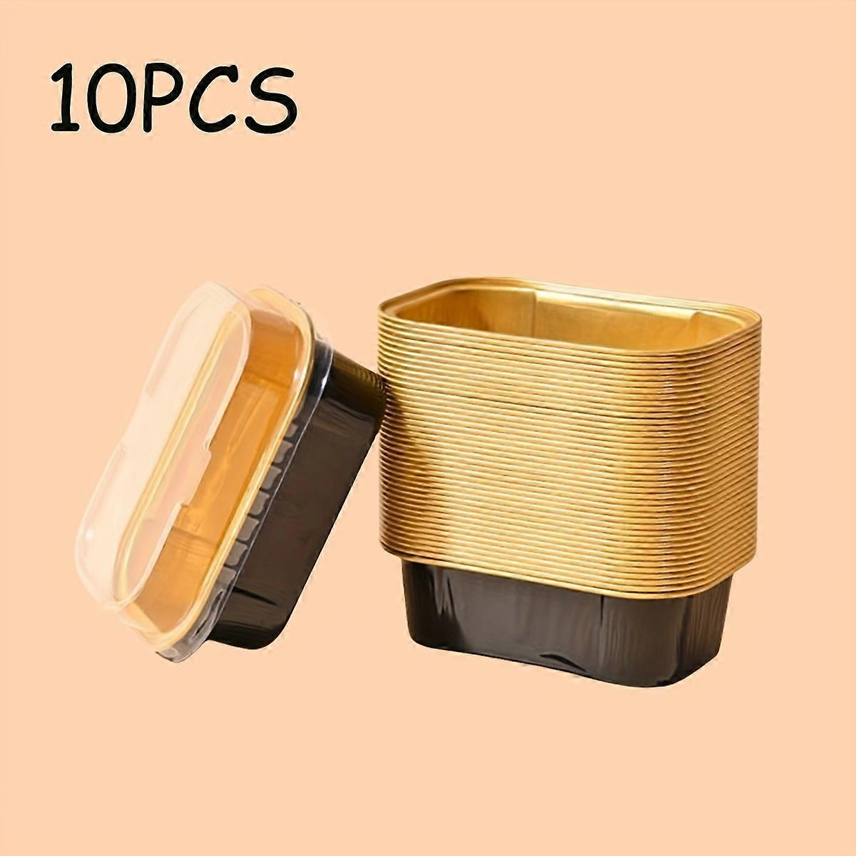 Mini Cake Pans With Lids 10/20/30 Pack 5oz Disposable Mini Loaf Baking Pans Aluminum Foil Baking Tins, Rectangle Muffin Tins Baking Cups For Mini Brow