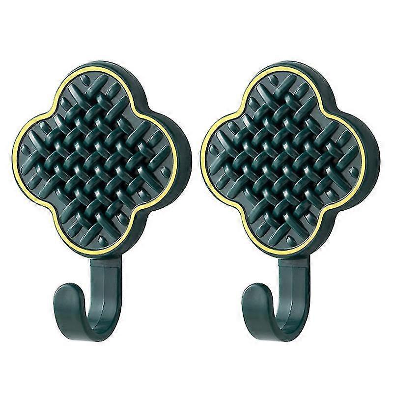 2Pcs Wall Storage Hooks Strong Load-bearing Punch Free Self-Adhesive Easy to Install Chinese Style YGWL