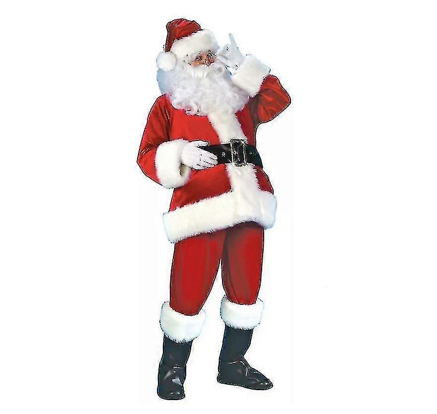 Men'S Deluxe Santa Suit,Christmas Adult Santa Claus Costume