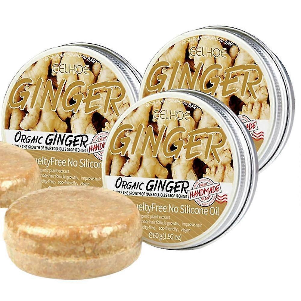 1-3pcs naturale zenzero ricrescita dei capelli shampoo bar, promuove la crescita dei capelli, anti perdita di capelli shampoo sapone 2PCS