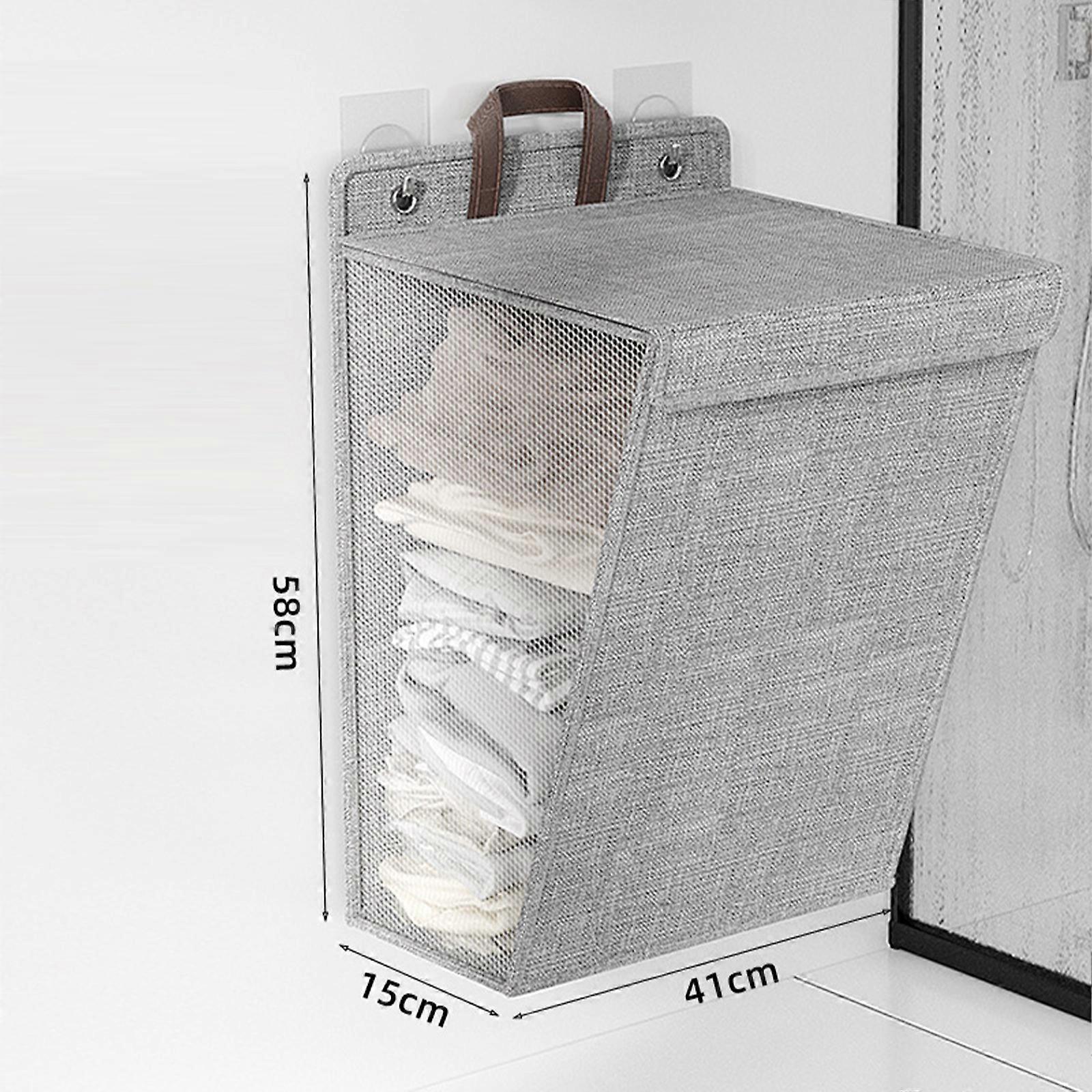 Collapsible Laundry Hamper, Wall Mounted Clothes Hamper Storage Dirty Clothes Basket, Large Capacity Foldable Clothes Hamper Storage