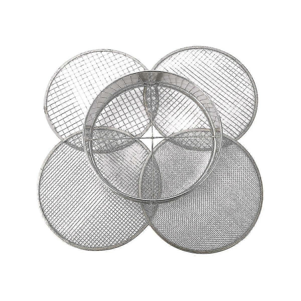 Garden Potting Mesh Sieve Sifting Pan - Stainless Steel Mix Soil Filter 4 Sieve Mesh Filter(1/8in,1