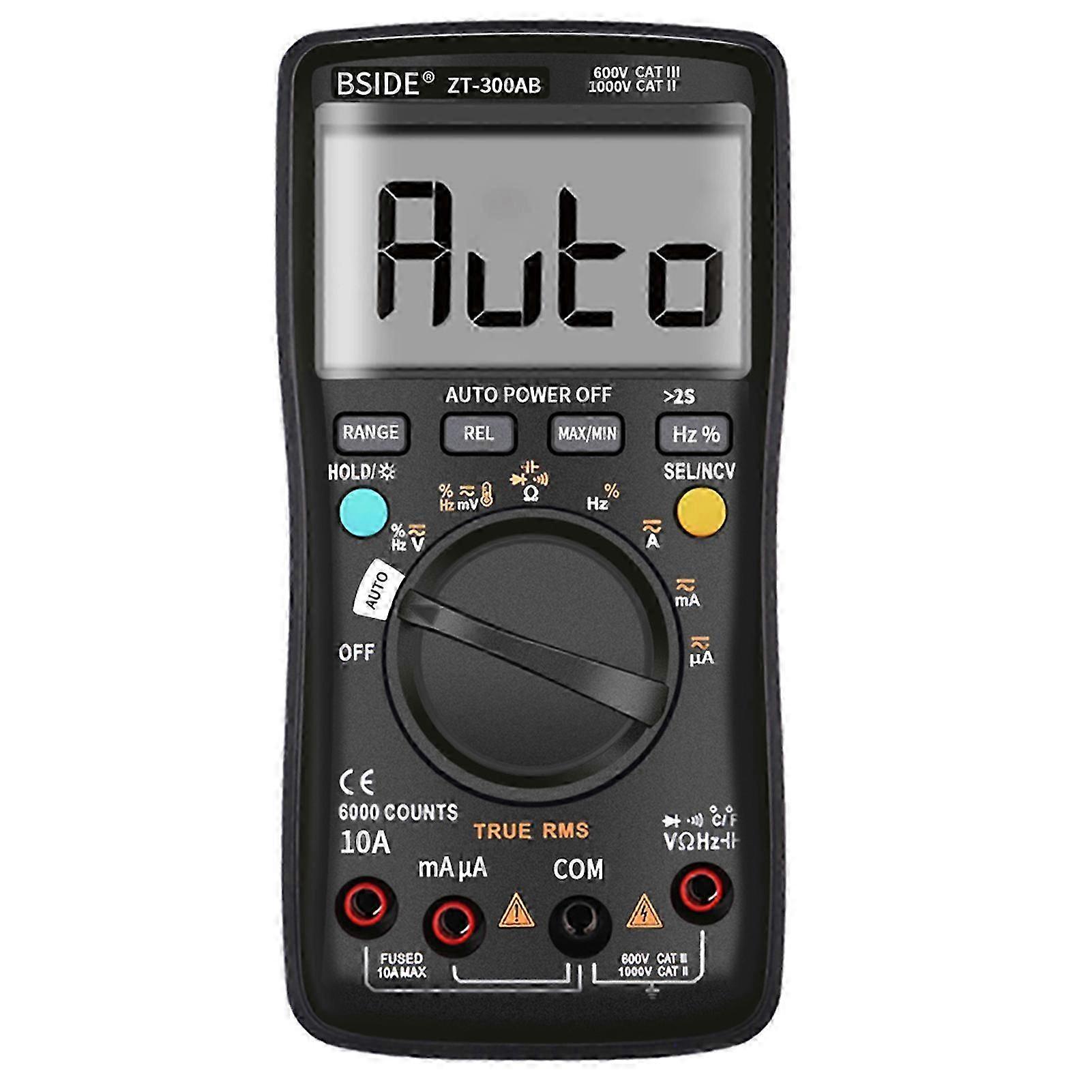 BSIDE Multimeter Auto/Manual Range Digital Universal Meter 6000 Counts LCD Display True RMS Smart AC/DC Voltage Current Meter with BT Function AC/DC V