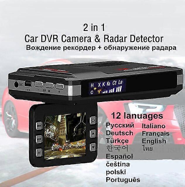 Radar Detector Car DVR 2 In 1 Dash Cam Vehicle Video Recorder Full HD 1080P Car Flow Velocity Radar Detection Russian Language