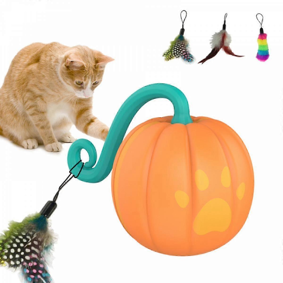 Cat Toy, Interactive Cat Toys For Indoor Cats, Diy 3 In 1 Automatic Moving Cat Ball Toys/puppies Toys With Led Rainbow Lights, Two Speeds Cat To