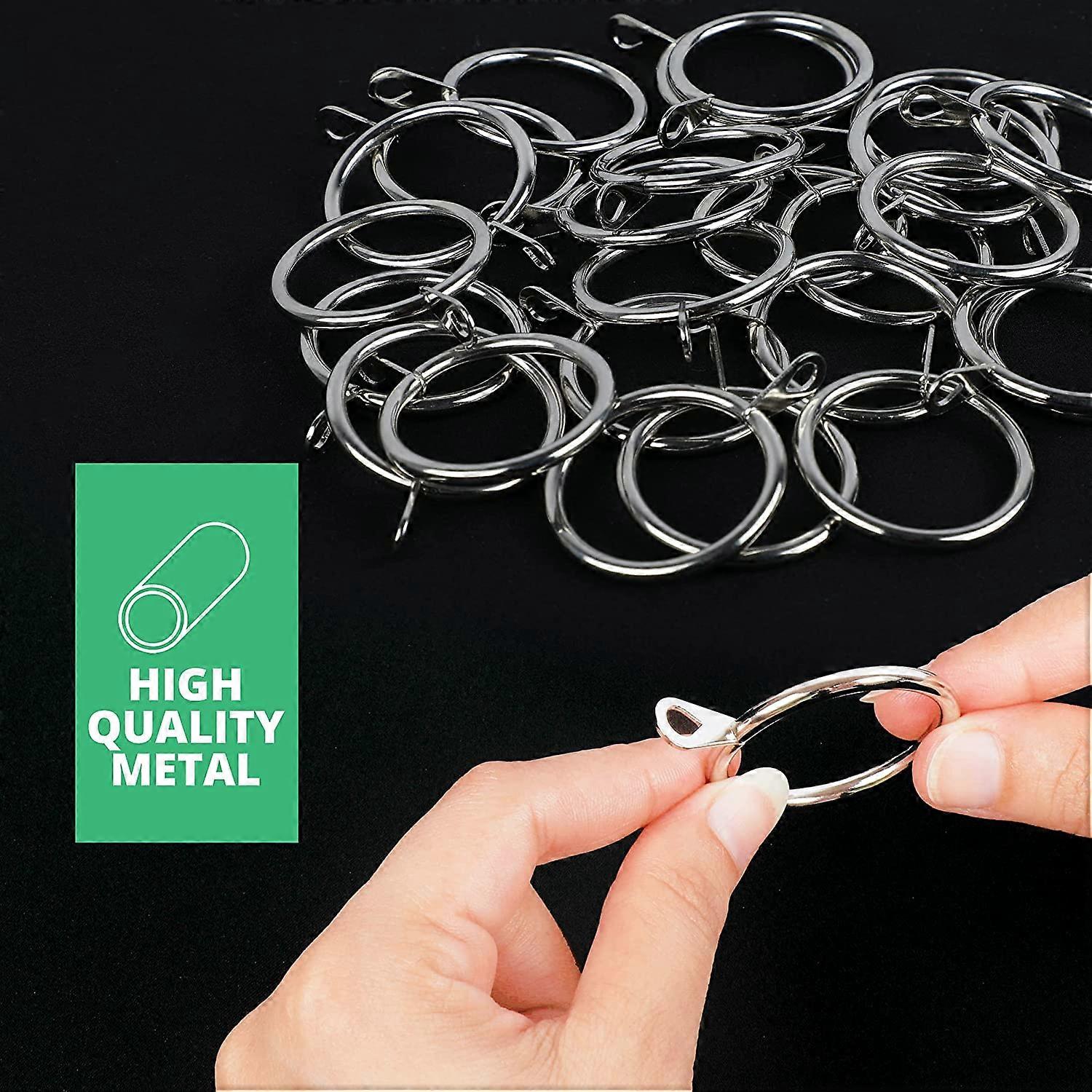 Doccia 50 Anelli E Ganci Per Tende | MetallO E Plastica, Nero
