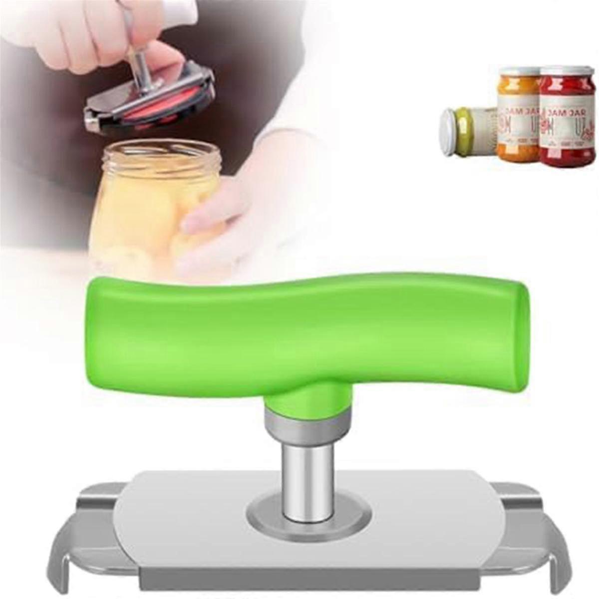 JarOpener for Weak Hands Easy Open Adjustable Grip , Stainless Steel Can Opener Bottle Tin Cap for Seniors A