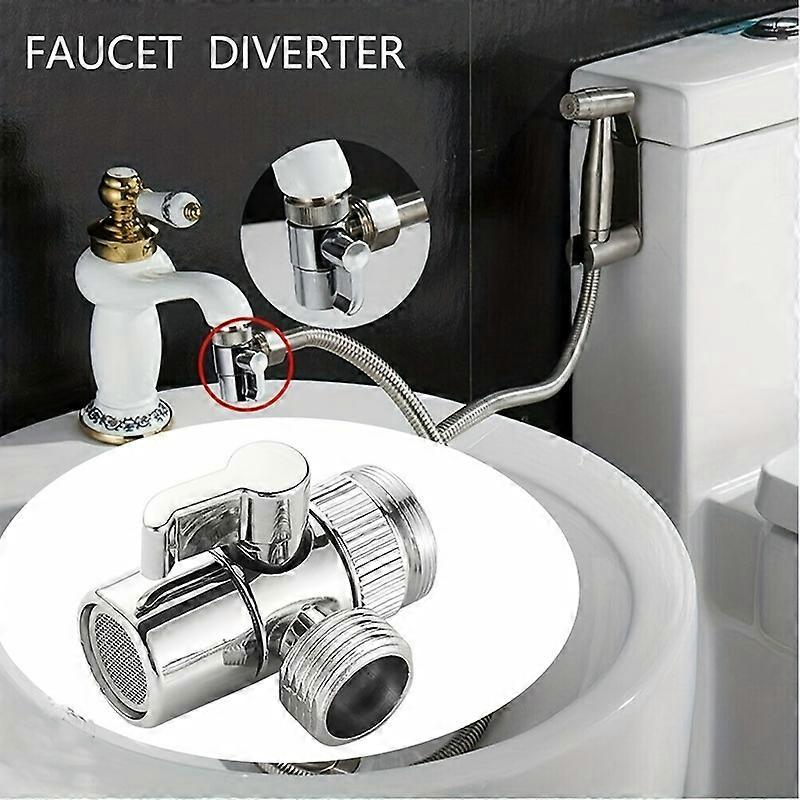 New style All-in-One Universal Faucet Adapter - Easy-Switch Diverter Valve with Splitter for Toilet Bidet, Shower & Kitchen Sink - Seamless Water Tap