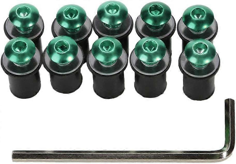 10pcs Motorcycle M5 Screw Kit, Universal Motorcycle Bike Windshield Nut Bolt Solid Screw