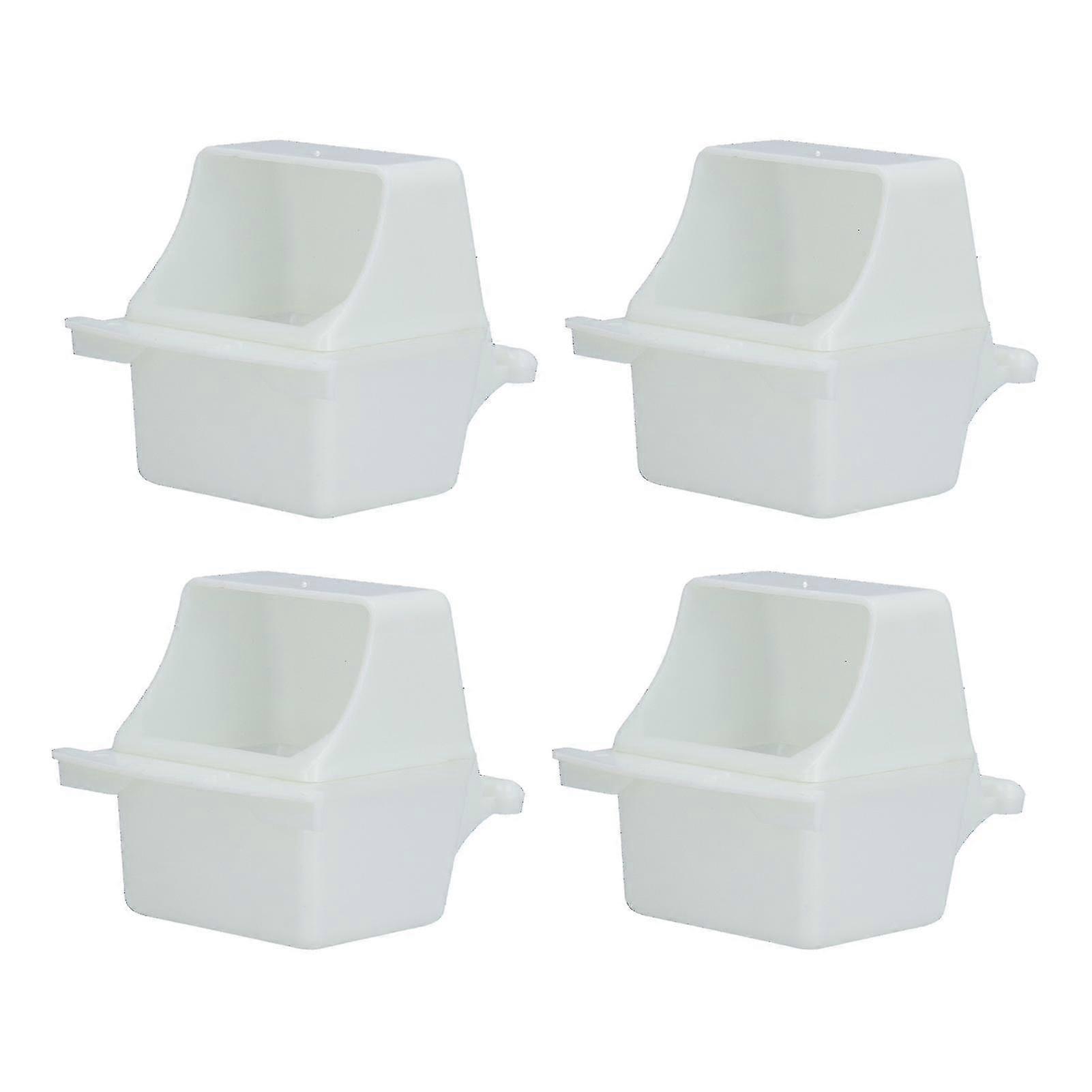 4 Sätze Vögel Spender Futter Weiß PP Kunststoff Hängende Tränke Futter Futter Schüssel Becher