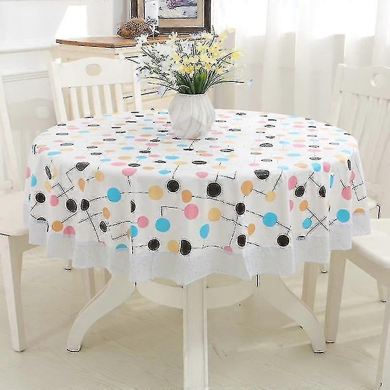 Round Tablecloth Waterproof Tablecloth Tablecloth Wedding Tablecloth (white1pcs)