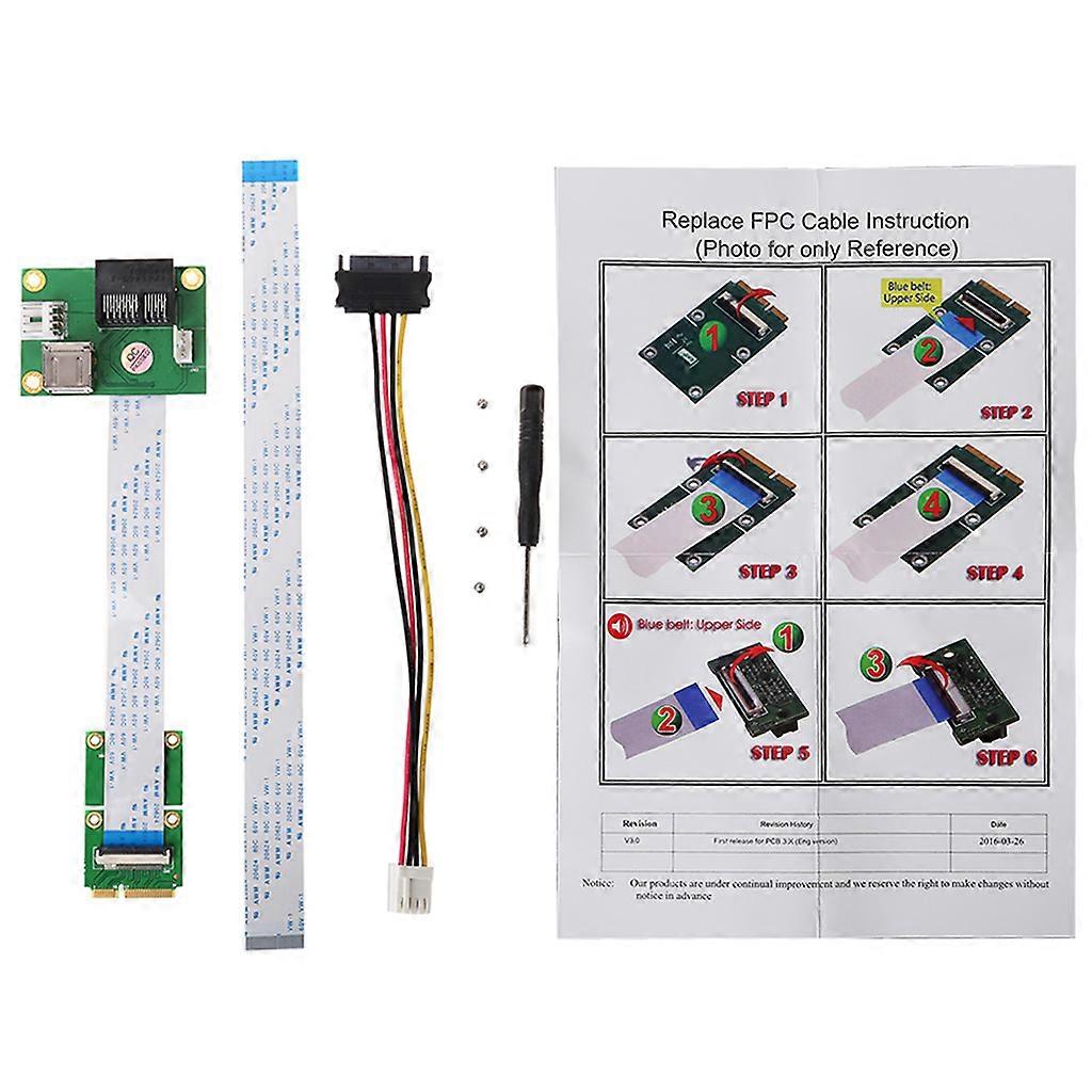 Riser PCIe 1x PCI-E x1 - Mini PCIe mPCIe Riser -sovitinkortti 90 asteen kaapeli