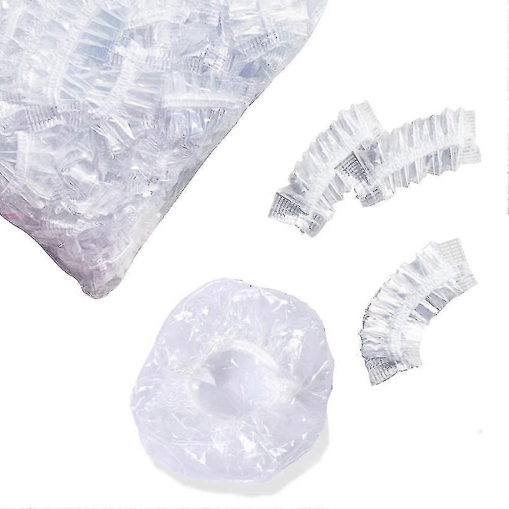 100pcs Disposable Waterproof Transparent Ear Cover Plastic Ear Protector Earmuffs