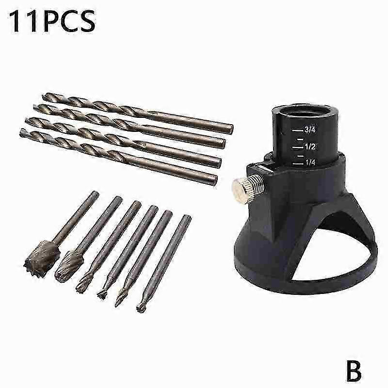 Rotary Multi Tool Cutting Guide Hss Router Drill Bits Kit Set Twist Drill Flare Cover