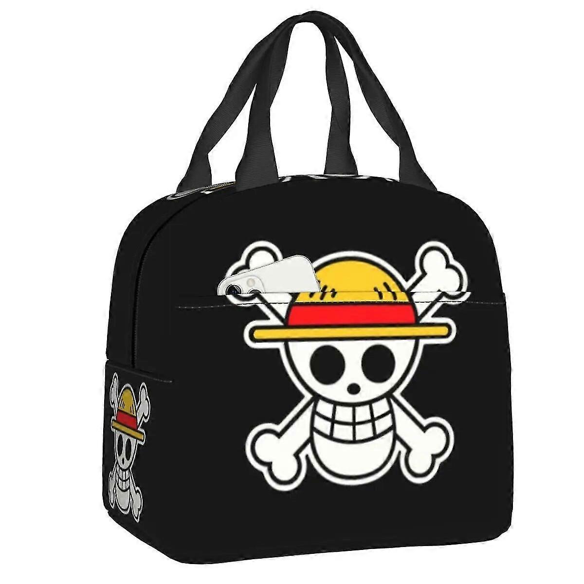 カスタムワンピーススカルロゴランチバッグウィメンズクーラーウォーム断熱ランチボックス子供学童用