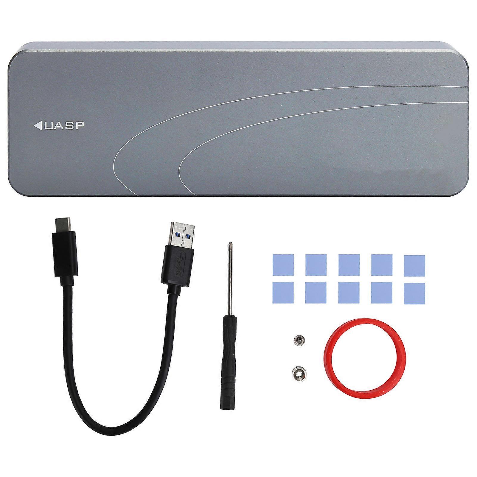 Mobile Hard Disk Box Gray Mini Portable Enclosure with a Cooling Fan TYPE-C JMS583