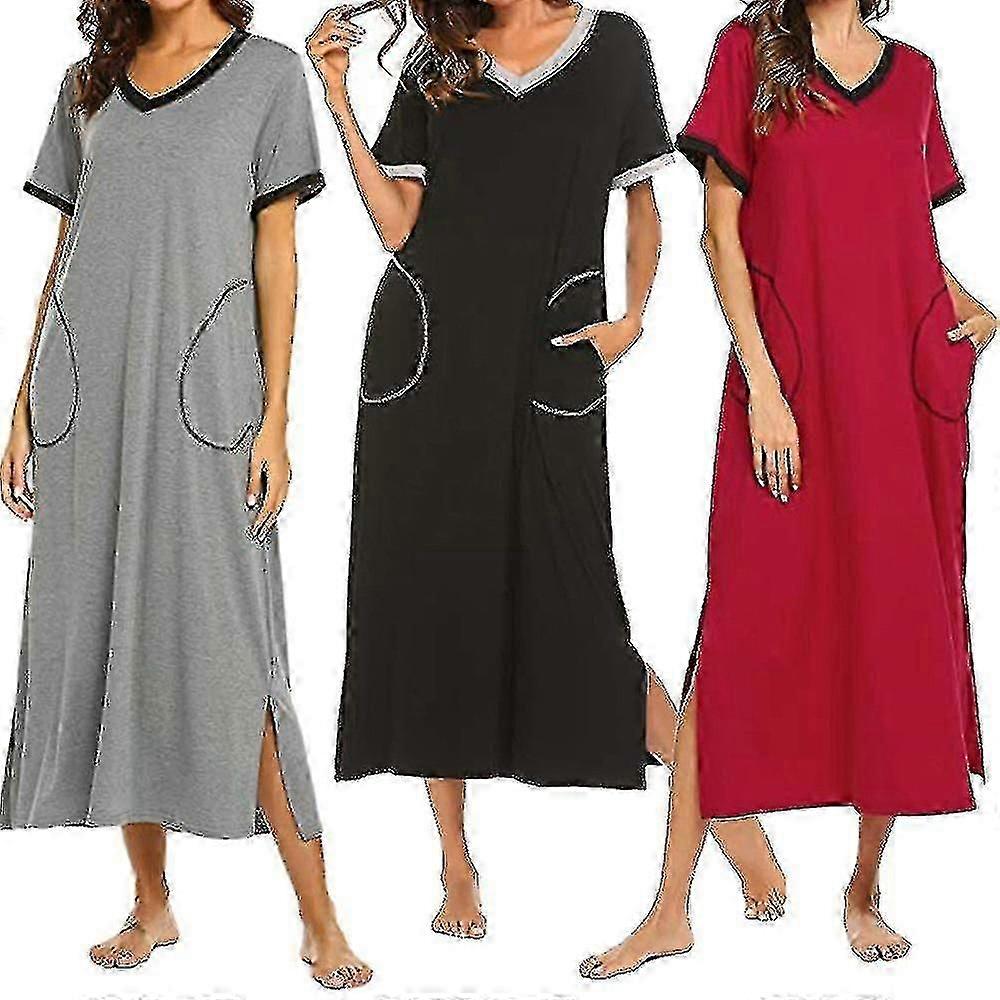 レディース ナイトドレス 半袖 ナイトガウン 超ソフト フルレングス スリープウェア ドレス シルクローブ 女性用 ゆったり パジャマ