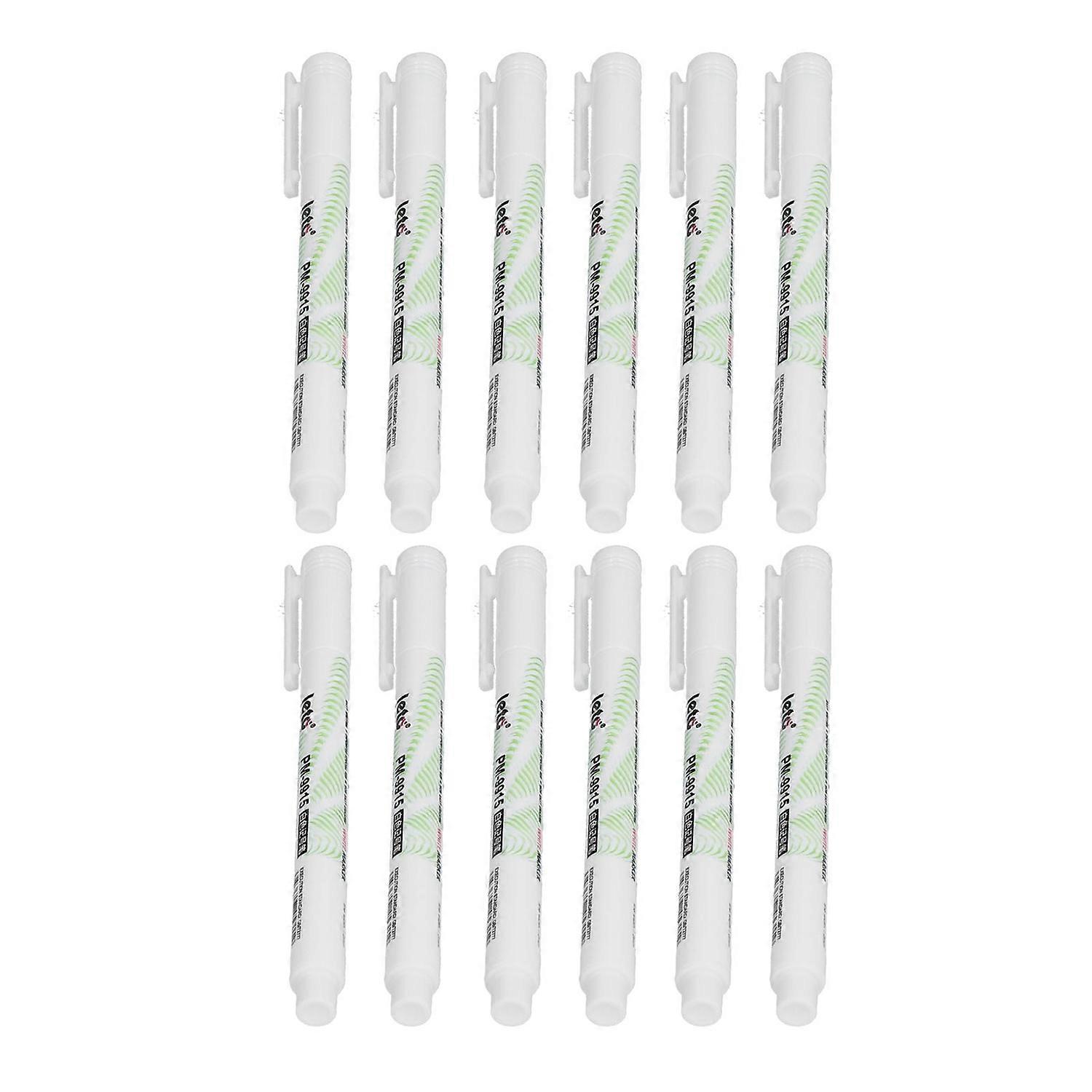 12 Pcs Marker Pens DIY Fine Nib Quick Drying White Drawing Pen Blackboard Marker