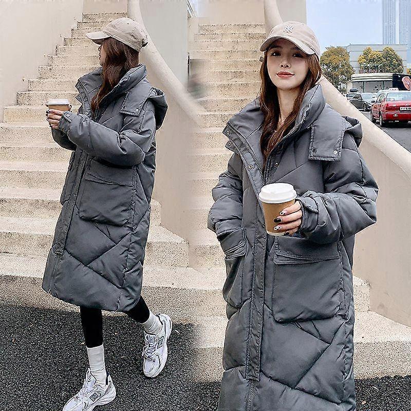 Women's Thickened Oversized Knee-length Bread Coat Winter Down Cotton Jacket