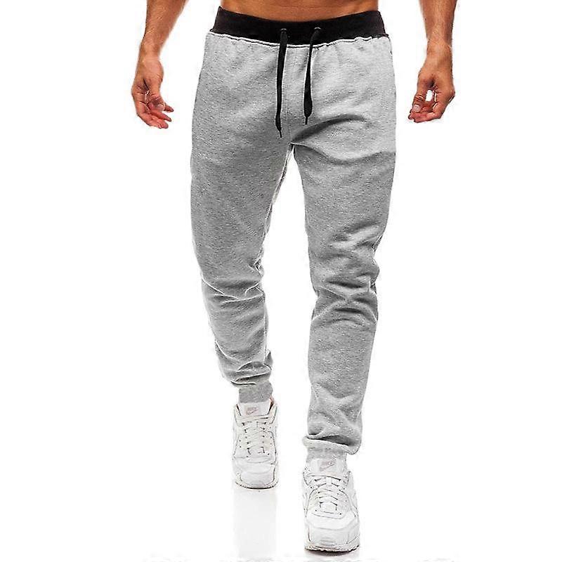 New men's sweatpants men's solid colour plus size casual trousers trend drawstring trousers
