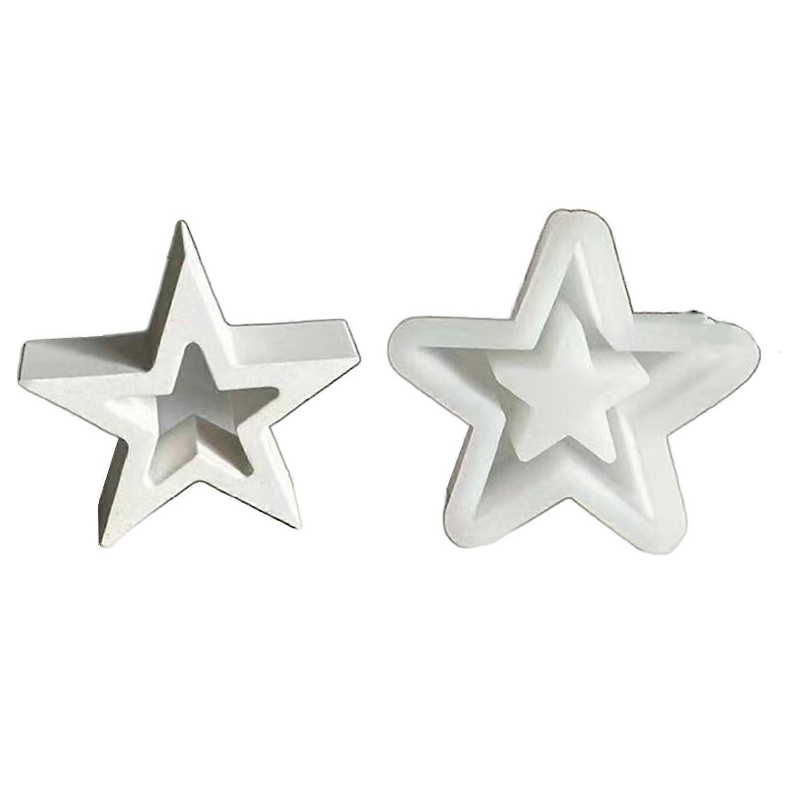 Hollow Out Five-pointed Star Resin Mold for DIY Craft Gypsum Ornament S