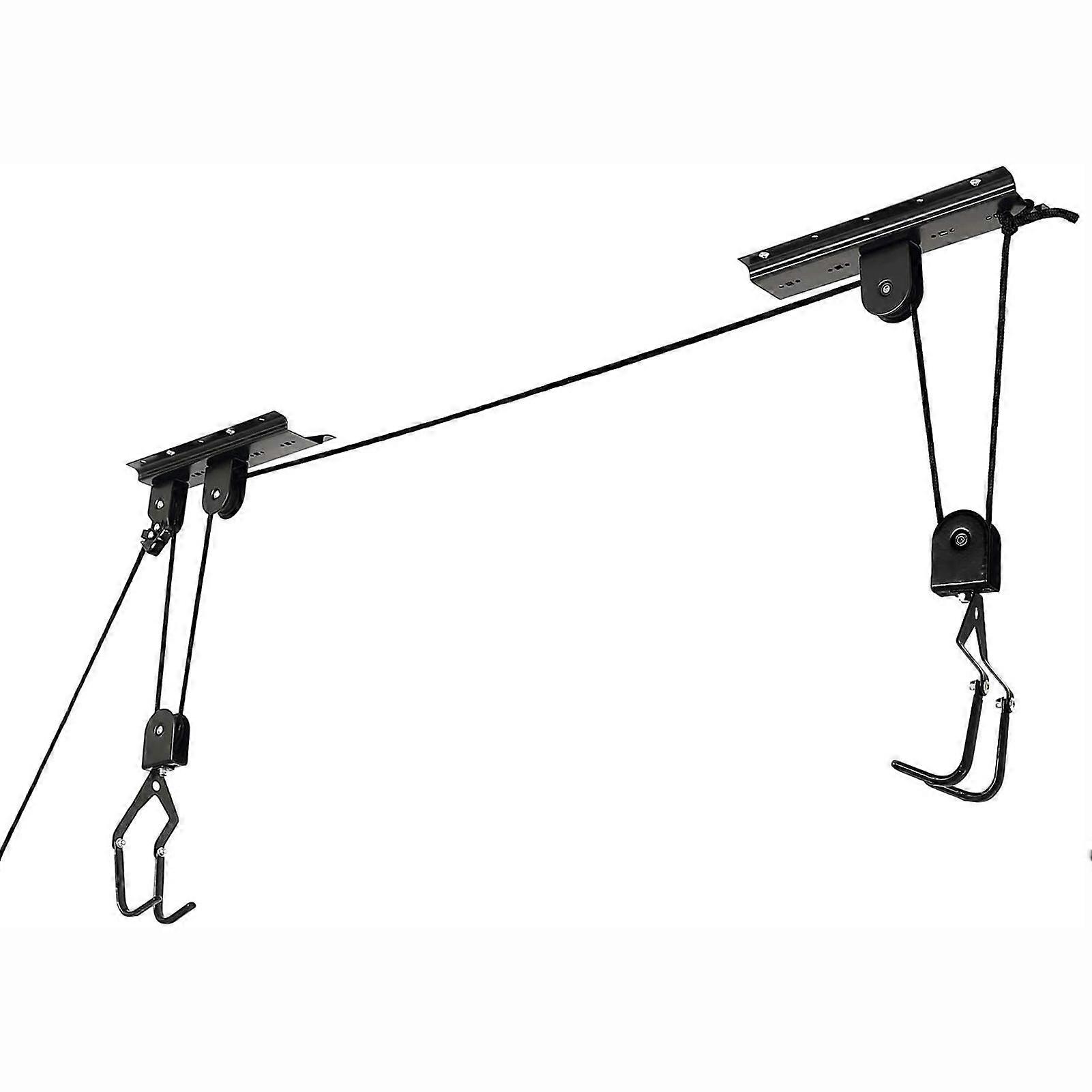 For Garage Ceiling Storage with Hook Rope Bike Lift Bicycle Hanging Display Rack