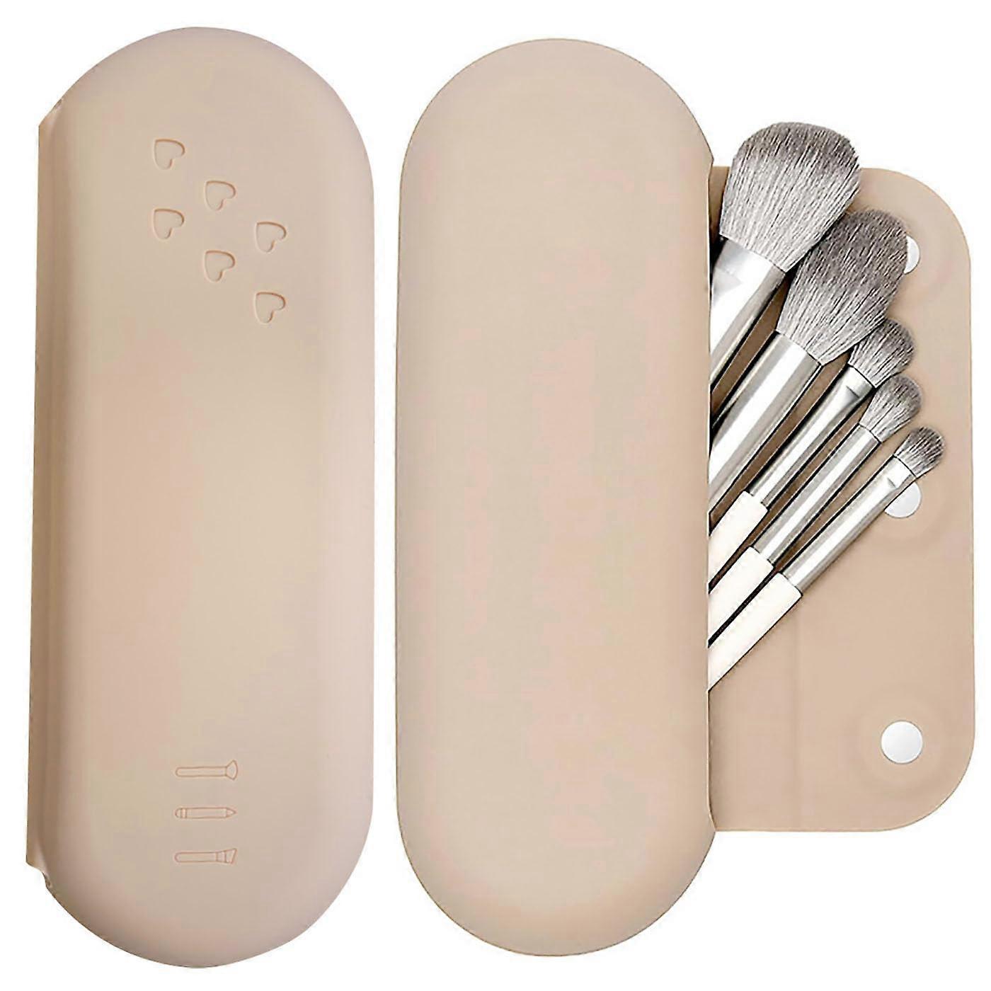 Soft Makeup Brush Holder Travel Case With Upgraded Anti Fall Out Magnetic Closure For Face Brushes