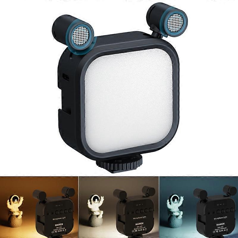 MAMEN Broadcast Multi-Angle Stereo Microphone Lights, Model: V13（Three Color Temperature）