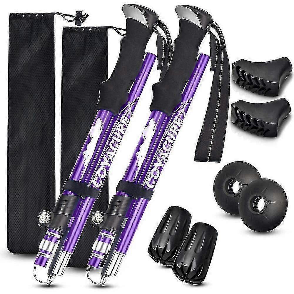 Aluminum Alloy Trekking Poles - Collapsible Hiking Poles (2pcs)