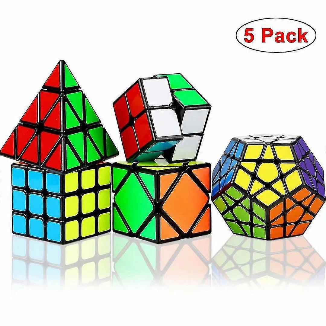 Speed Cube Sett, 5 Pack Magic Cube Bundle - 2x2x2 3x3x3 Pyramide Leketøy For Barn
