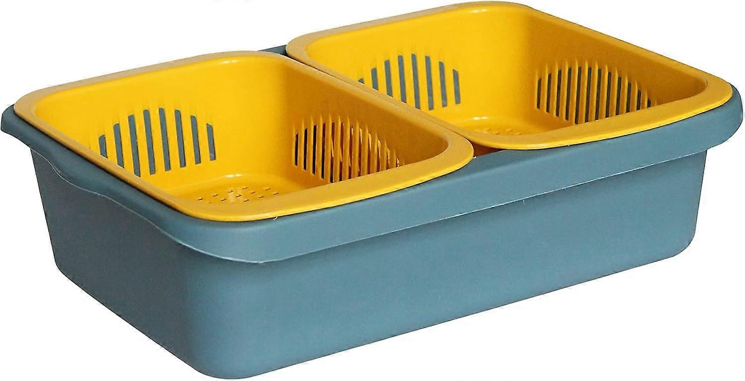 1 Pack Sink Kitchen Drain Basket, Plastic Double Layer