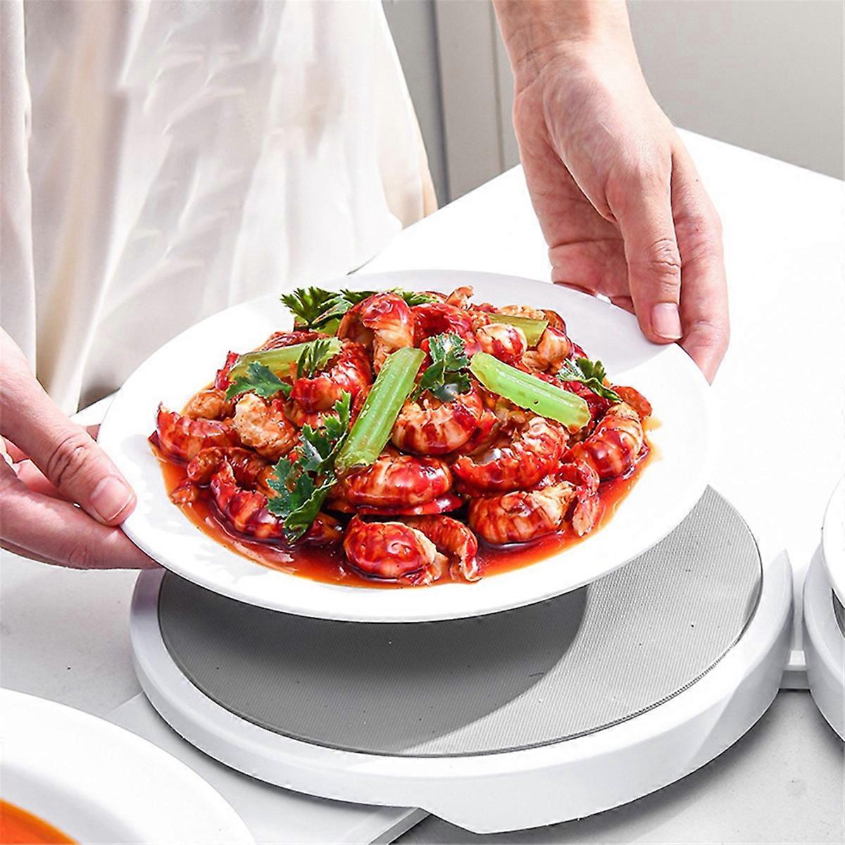 Lazy Susans Revolution Tray Expandable Portable Tabletop Rotating Serving Tray for Kitchen Dining Table Hold 4 Dishes