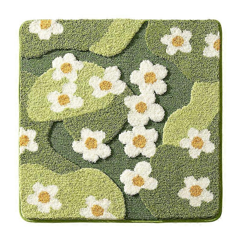 Floral non-slip bathroom mat 25.62×25.62 inches