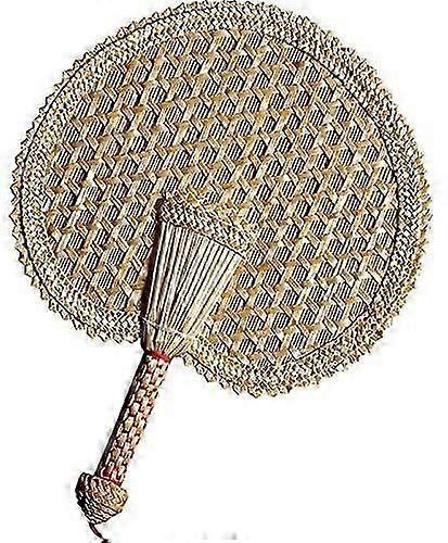Hand-Woven Woven Straw Hand Fan Natural Hand Fan Environmentally Friendly Hand-Woven Fan Decorative Round Fan
