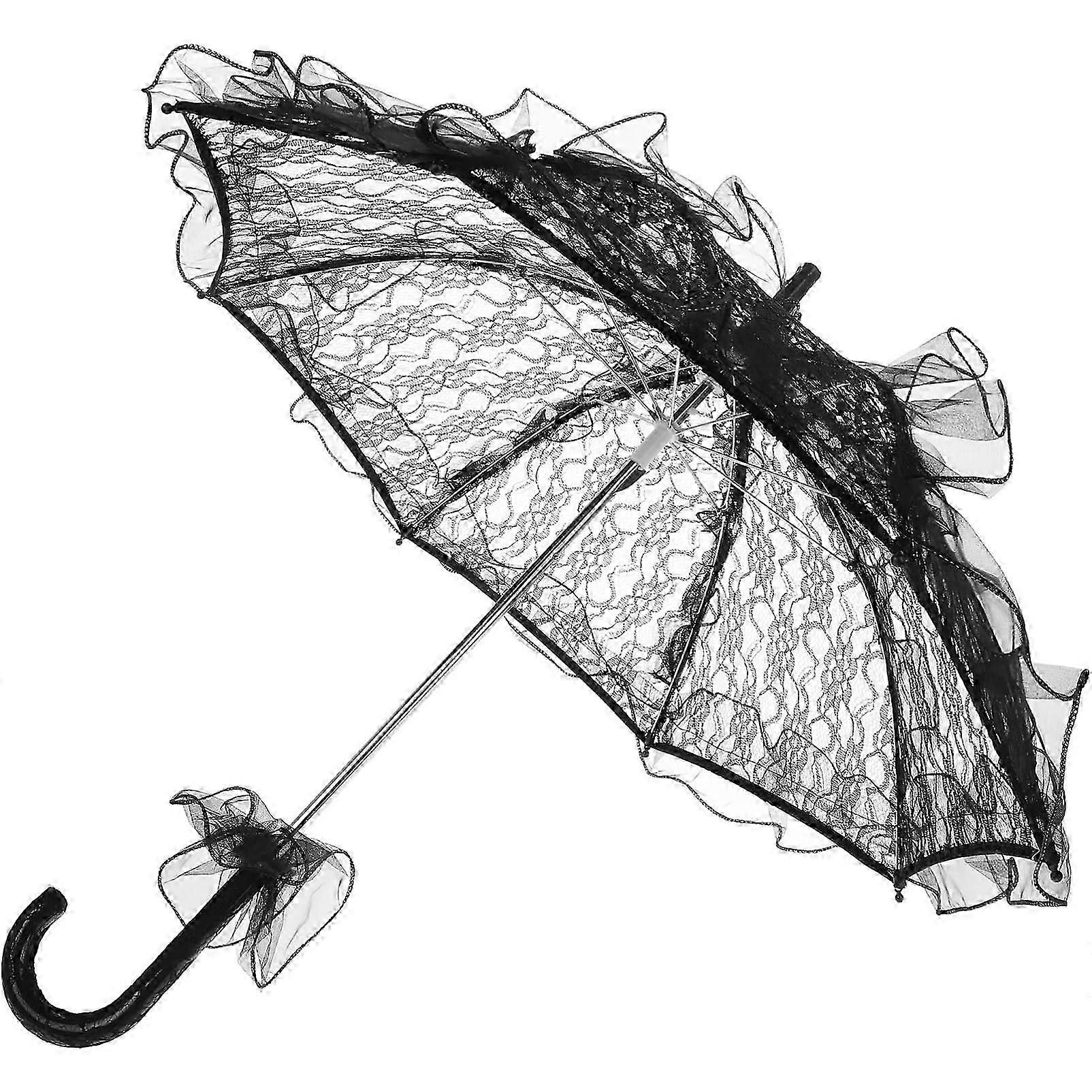 Black Lace Parasol, Elegant Gothic Wedding Umbrella