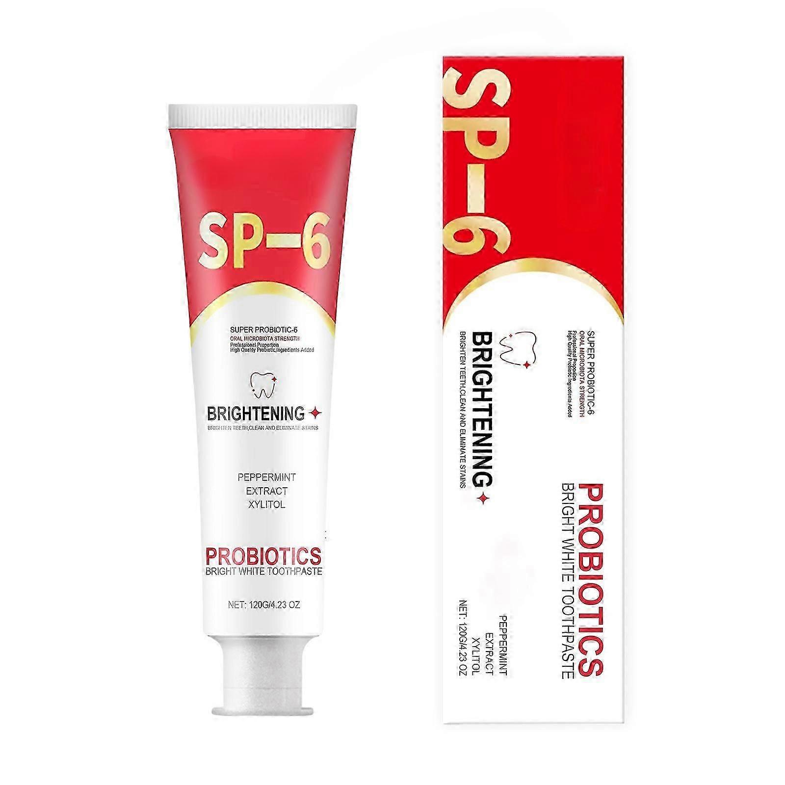 SP-6 Ultra Whitening Toothpaste 120G,Toothpaste Sp-6 Brightening,Probiotics Bright White Toothpaste,Deep Cleaning Oral Care Toothpaste