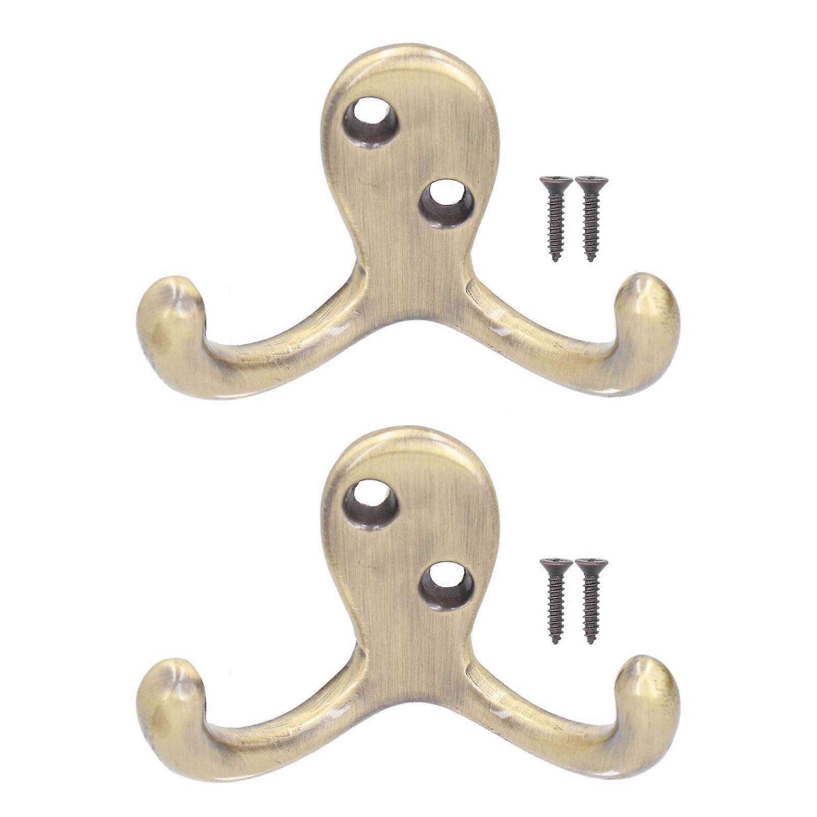 2Pcs Clothes Hook Zinc Alloy Simple Designed Easy Install Coat Hook for Hoom Bathroom